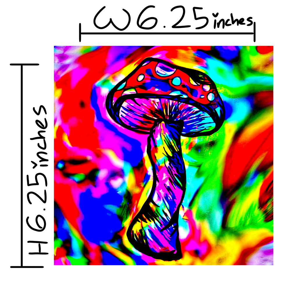 Rainbow Mushroom Art Print Poster Wall Decor Laminated Human Made Art
