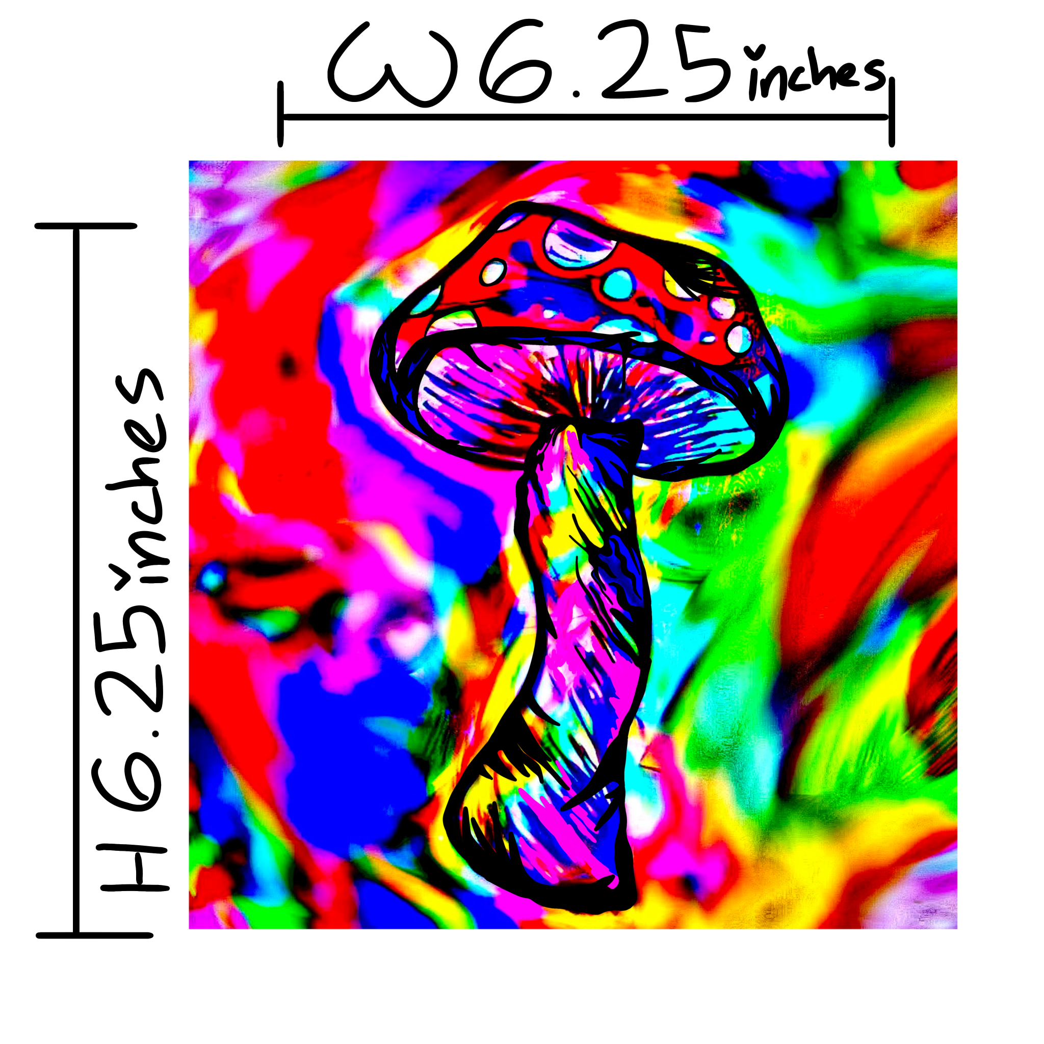 Rainbow Mushroom Art Print Poster Wall Decor Laminated Human Made Art