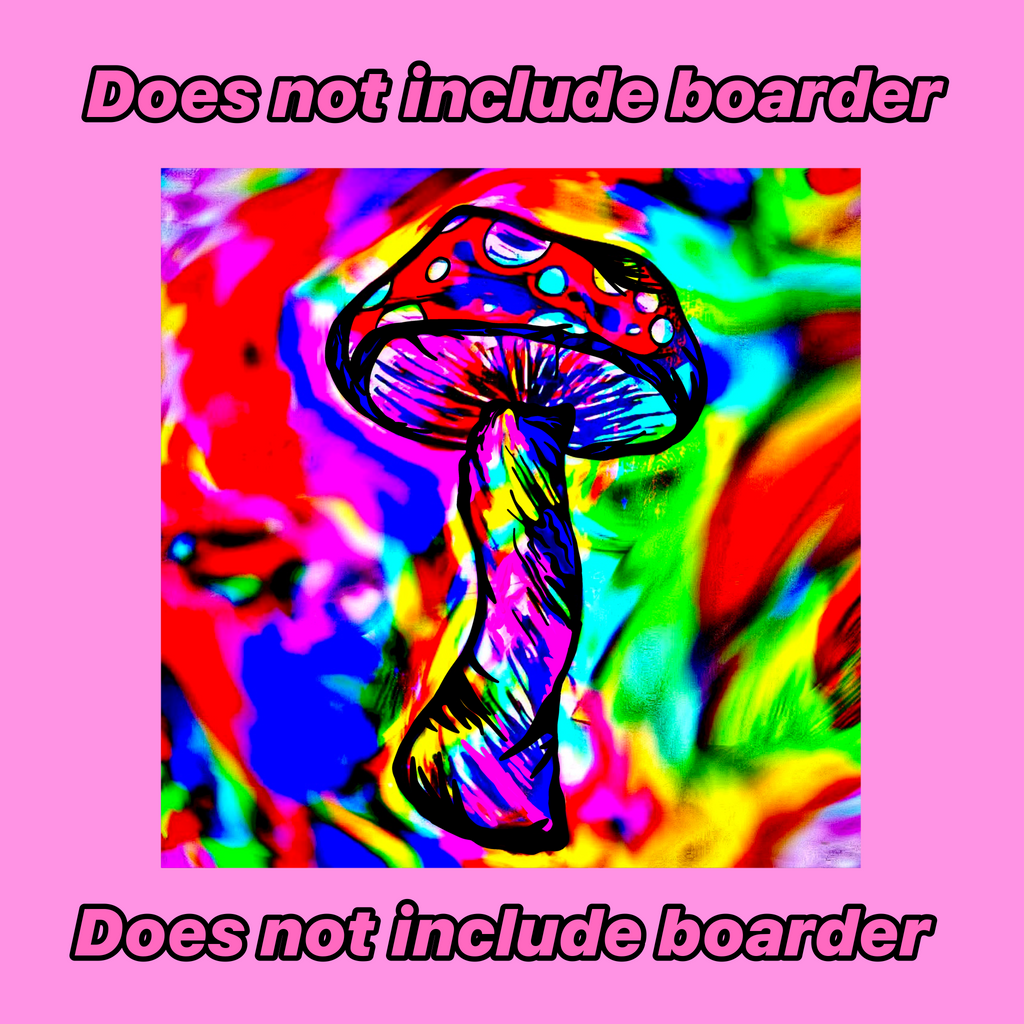 Rainbow Mushroom Art Print Poster Wall Decor Laminated Human Made Art