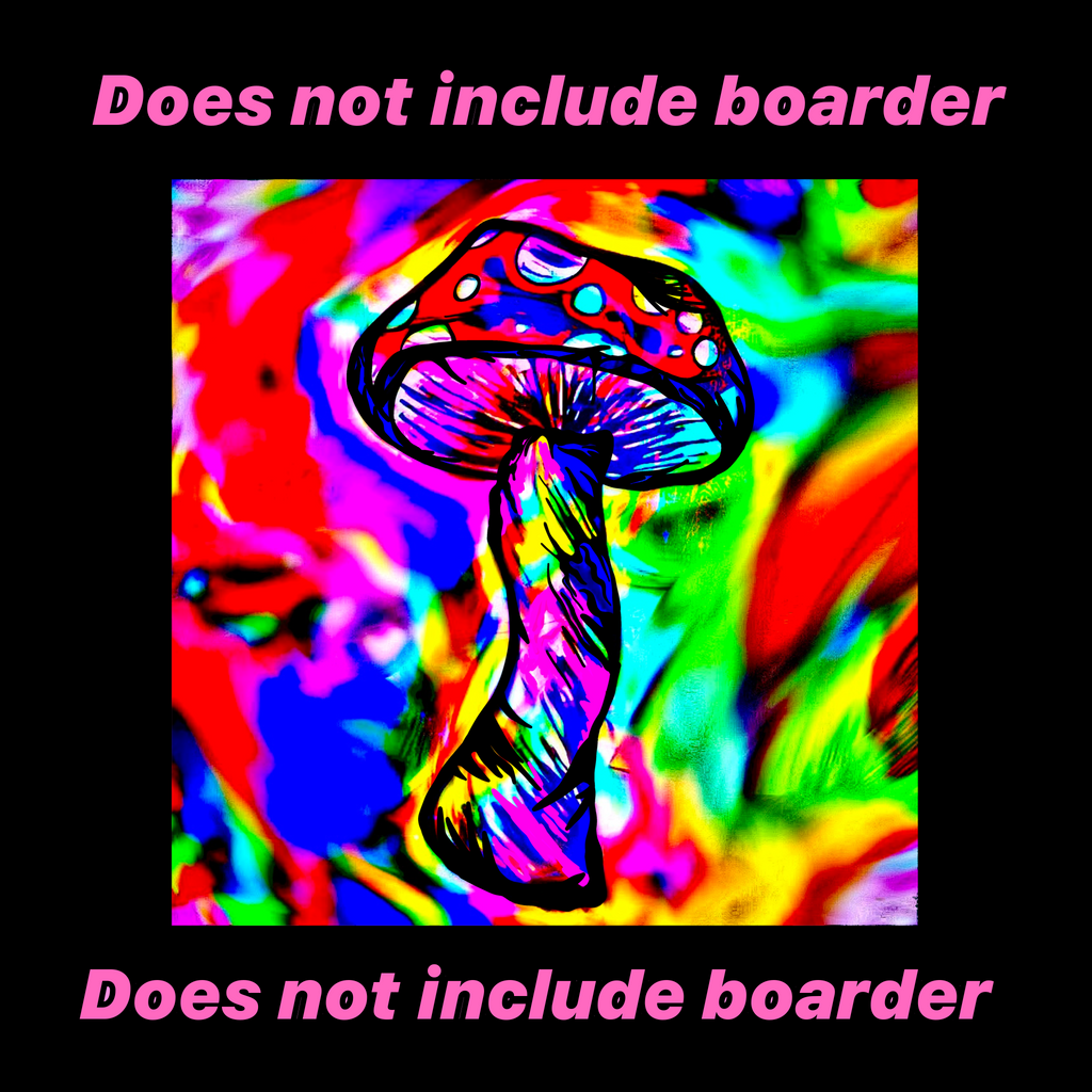 Rainbow Mushroom Art Print Poster Wall Decor Laminated Human Made Art