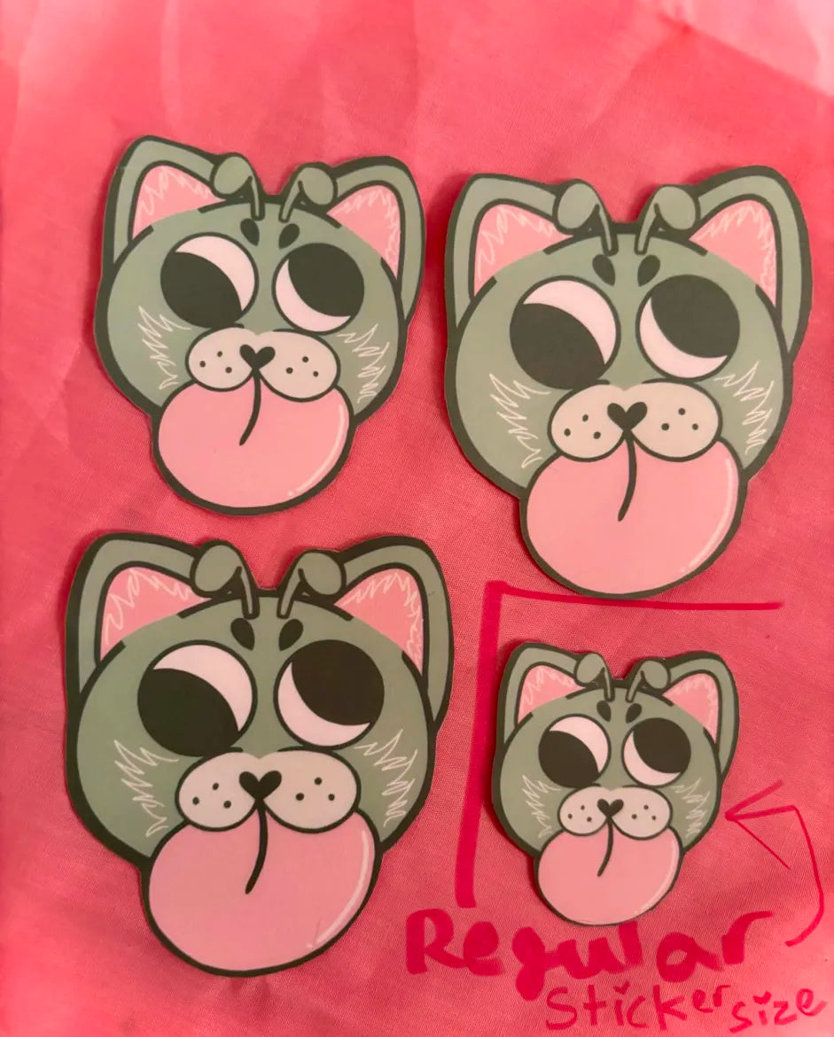 Pack of 3 Size Large Car Decals Green Alien Cat Laminated Waterproof High Quality Decals Artist / Human Made