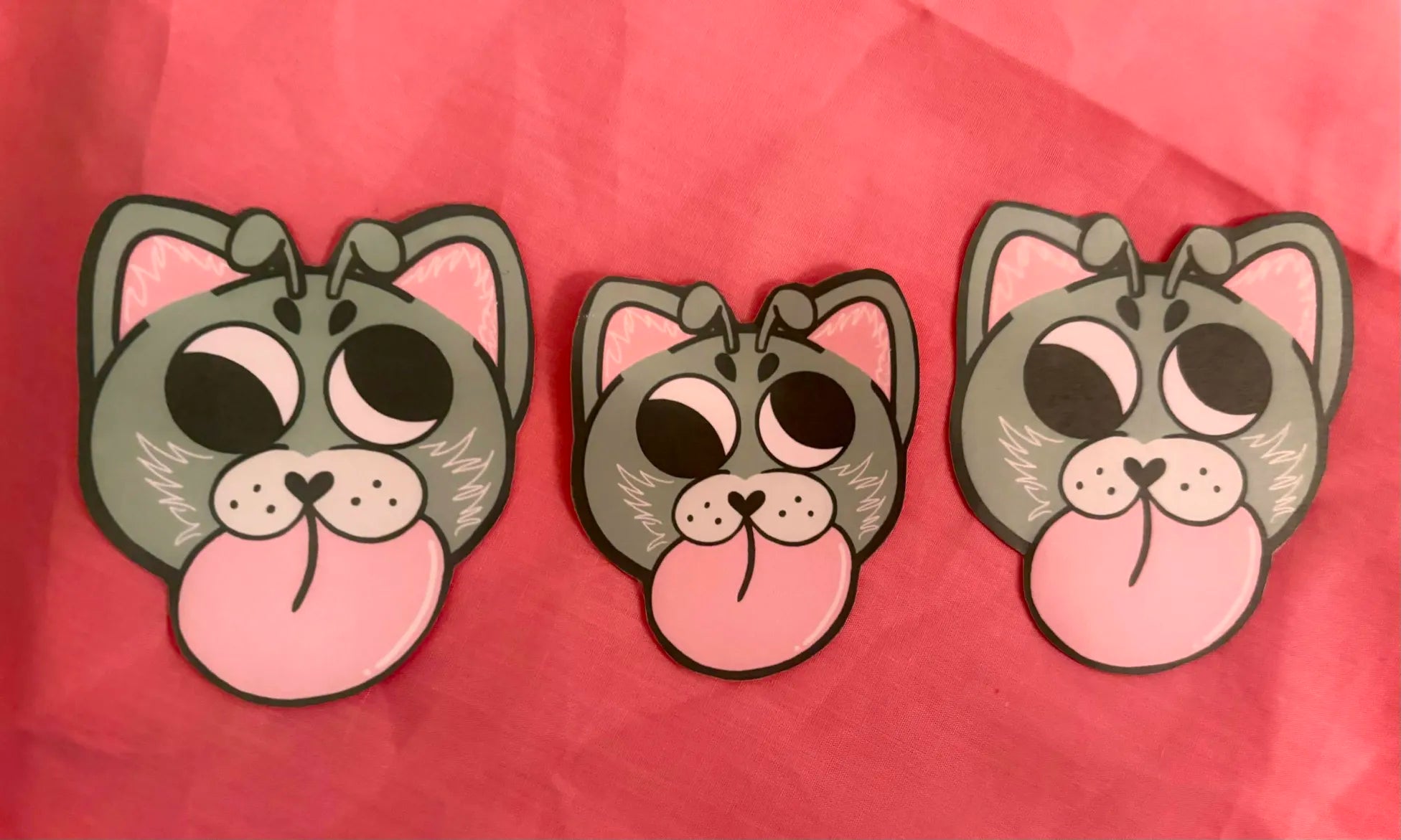 Pack of 3 Size Large Car Decals Green Alien Cat Laminated Waterproof High Quality Decals Artist / Human Made