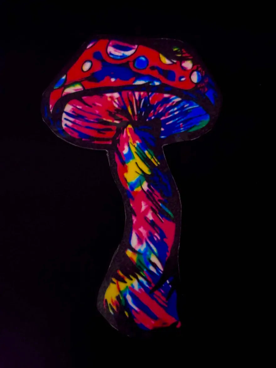 Pack of 5 Rainbow Mushroom Artist Made Laminated Waterproof Stickers High Quality Human Made